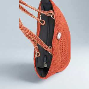 Sac à bandoulière en raphia fait main, sac fourre-tout en paille avec poignées tressées, ouverture supérieure, grande capacité pour la plage, les voyages et le shopping - Product Image 5