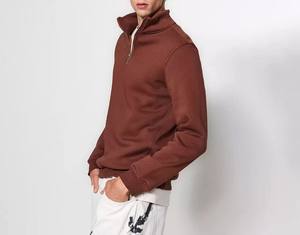 Sudadera de cuello redondo de nueva moda lisa con logotipo personalizado al por mayor, sudaderas de media cremallera de nueva moda - Product Image 3