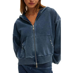 Conjunto Deportivo de Mujer con Cremallera, Estampado de Serigrafía, Lavado Ácido, Sudadera Corta con Capucha y Pantalones Jogger - Product Image 3