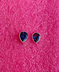 Pendiente hecho a mano de zafiro azul de Plata de Ley 925 hermoso pendiente de plata para mujer. - Product Image 4