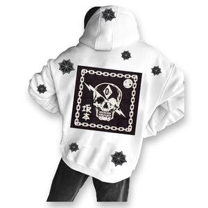 เสื้อฮู้ดดี้โอเวอร์ไซส์แฟชั่นผู้ชายสำหรับฤดูหนาว สไตล์ฮิปฮอป สตรีทแวร์ พร้อมโลโก้ปัก ผ้าฟลีซฝรั่งเศส - Product Image 5