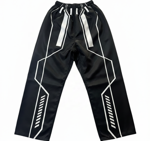 Pantalones de Karate, Ropa de Artes Marciales para Adultos, Diseño Personalizado con Logotipo Frontal, 100% Poliéster, Uniformes Duraderos de Corte Holgado - Product Image 1