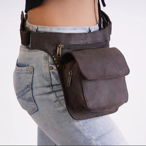 Vente en gros de nouveau sac banane en cuir avec logo personnalisé de style vintage imperméable pour les Leisure-LWB-0153 en plein air - Product Image 1