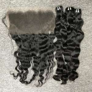 Ensemble complet d'extensions de cheveux vierges naturelles 13x4/13x6 pour HD Bundles Double trame tissage à la machine VQ cheveux Jessica 315 - Product Image 3