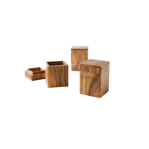 Bidons en bois avec couvercles qui met en valeur leur attrait naturel et leur utilisation pratique et pour le rangement de la cuisine - Product Image 2