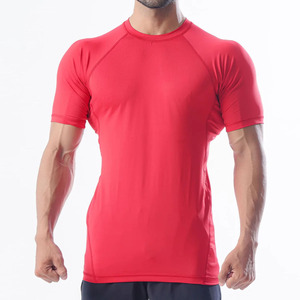 Camiseta de fitness personalizada para hombre con diseño de panel de brazo de patrón sólido 280 gramos Material de poliéster/algodón Tela de punto de estilo formal - Product Image 1