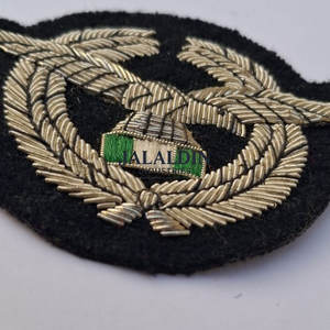 Handmade Embroidered Silver Bullion Wire Air Lines <b>Cap</b> Badge 3D Design Customized Fabric (Canvas) for Uniforms Premium Quality - Product Image 3