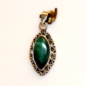 Bijoux de style népalais pierres précieuses malachite argent Sterling 925 pendentif Piedras Naturales pierres de cristal de guérison - Product Image 2