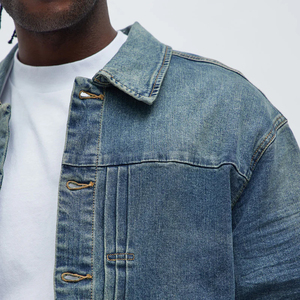 Chaqueta Casual de Motociclista para Hombre, 100% Algodón Original, Estilo Vintage, Lavado Denim, con Botones, Transpirable y Ecológica, para Otoño e Invierno - Product Image 4