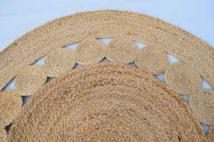 Handmade Braided <b>Jute</b> <b>Rug</b> <b>Round</b> Natural Fiber Area <b>Rug</b> Eco-Friendly Boho Chic Floor Mat Sustainable <b>Jute</b> Carpet For Living Room - Product Image 3