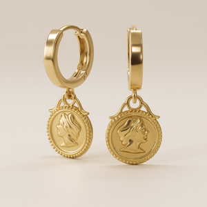 Queen <b>Huggies</b> Hoop <b>Earrings</b> - Product Image 4