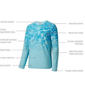 Venta al por mayor logotipo personalizado de impresión de protección solar camisas de pesca de manga larga camisas de pesca para la venta - Product Image 3