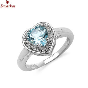 Best selling wholesale manufacturer custom brand <b>jewellery</b> 925 sterling <b>silver</b> natural blue topaz gemstone CZ ring for women - Product Image 5
