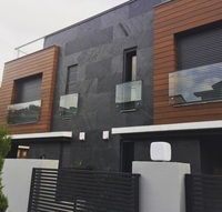 Revêtement mural en pierre d'ardoise naturelle mince et flexible de qualité supérieure, translucide, pour intérieur/extérieur, garantie 5 ans+, CE/ISO9001