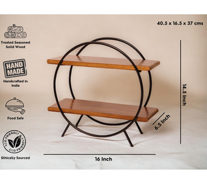 Premium Wooden Organizer <b>Shelves</b> With Circular Design For Office Items Kitchen Storage And Bedroom Uses From India - Product Image 2