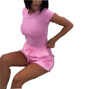 Tenues pour femmes, haut court et short, ensemble court 2 pièces, ensembles assortis, ensemble de jogging pour femmes, pantalon deux pièces pour femmes - Product Image 5