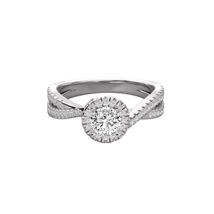 Bague pour femme en or 14 carats avec diamant solitaire rond de laboratoire, bagues en diamant brillant - Product Image 2
