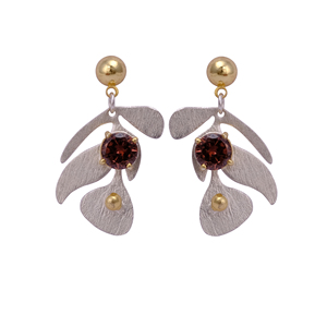 Pendiente de tuerca con diseño de flor de amatista natural, piedra preciosa, diseñador chapado en oro, joyería colgante de moda, pendiente de tachuelas - Product Image 5