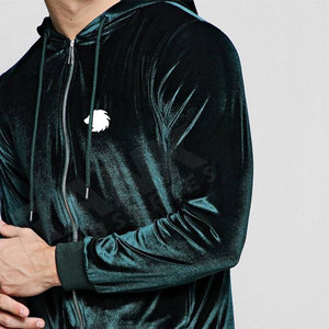 Ensemble de survêtements de luxe en velours pour hommes, 2 pièces, style streetwear, sweat à capuche et pantalon de jogging, service OEM en gros - Product Image 4