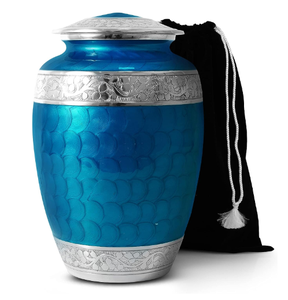 Urne funéraire en métal très décorative fournitures de décoration funéraire urnes de cendres gravées pour cendres humaines adultes tenant - Product Image 1