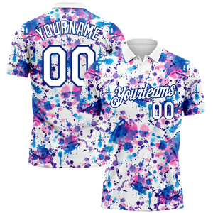 Tie Dye Sublimation Golf Polos Hommes Femmes Logo personnalisé Sportswear Séchage rapide 100% Polyester Polos - Product Image 5