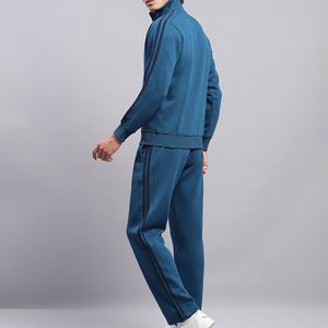 2025 nouveauté respirant 100% Polyester ensemble d'entraînement sportif col zippé sweat à capuche mince et pantalon 2 pièces survêtement - Product Image 4