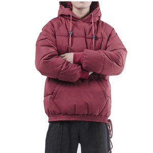 Jersey con capucha para hombre, chaqueta acolchada de color marrón con bolsillo frontal y cintura elástica, oferta, 2023 - Product Image 4