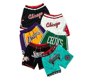 Factory Direct Vintage Basketball Streetwear <b>Shorts</b> Tackle Embroidery Custom Print <b>Mens</b> Double <b>Mesh</b> Retro <b>Shorts</b> - Product Image 1