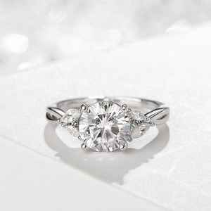 925 Sterling Silver Fine Cut D Color VVS <b>Moissanite</b> Round Brilliant Cut Womens Engagement Ring Romantic Style <b>Jewelry</b> - Product Image 1