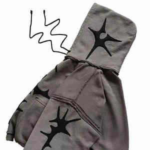 Offre Spéciale Design Unique Distressed Broderie Hoodies Pour Hommes En Gros Personnaliser Conception ACID WASHED Street Wear Hommes Hoodies 2025 - Product Image 4