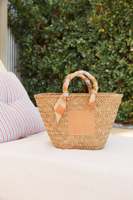 2014 moda nuevo diseño OEM Logo grande mujer Tote verano playa viaje Ins ocio PP tejido algas marinas papel paja bandolera