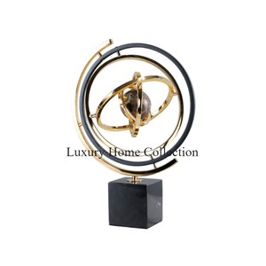 New World Globe <b>Decorative</b> Metal Designer Fancy Look Gold Color Plated Shiny Look Tableware Decor for Office School Educational - Product Image 4