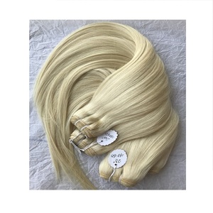 Wholesale Cambodian Malaysian Cuticle Aligned Straight Smooth #60 Silky Wefted Remy Virgin Human Hair Extensions India Vendor - Product Image 1