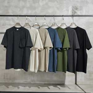 Personalizado 320 gramos peso 100% algodón hombro caído suelto Casual Color sólido logotipo personalizado en blanco camiseta de hombre - Product Image 2