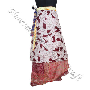 Nuevas faldas envolventes indias con estampado Reversible de dos capas, falda envolvente mágica de seda Reversible de 38 pulgadas, tubo Halter indio hecho a mano, lo último - Product Image 2