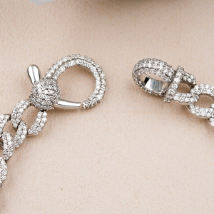 Pavé Diamant De Luxe Hip Hop Bijoux 7 pouces-8 pouces Réel VS1 Diamant Glacé Or Pur 9MM Cubain Lien Bracelets pour Hommes OEM ODM - Product Image 4