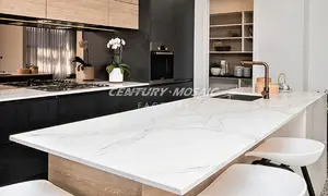 Centurymosaic Wholesale Chinese White Quartz Stone Island Countertops For Kitchen
