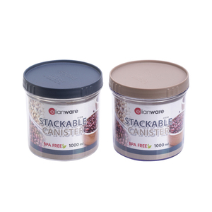 Elianware Wholesales Stackable Full Transparent Clear Body Plastic A.S. Canister Round Container
