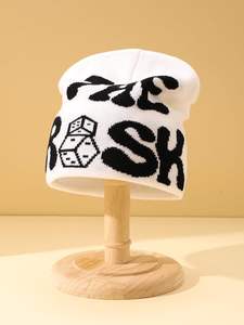 Bonnets d'hiver colorés personnalisés Bonnets en tricot épais avec logo brodé et impression Bonnets en tricot doux pour le voyage - Product Image 5