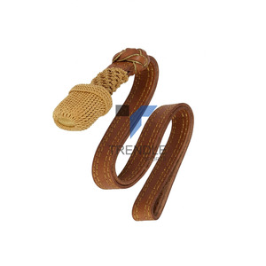 Adorno de Borlas de Alta Calidad, Cuero Blanco con Trenzado Dorado, Decoración para Prendas, Duradero, Cosido a Mano, Nudo de Espada - Product Image 3