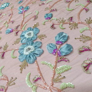 ผ้าตาข่ายปักลูกปัดด้วยมือรุ่นหรูผ้าถักแบบไขว้ด้วยเทคนิคการถักทอสำหรับใช้อุปกรณ์เสริม - Product Image 1