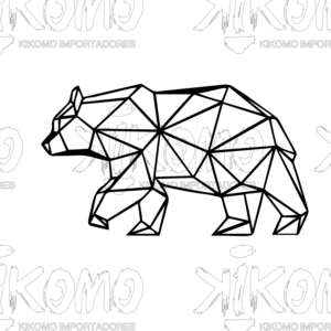 Cuadro de MDF Negro con Diseño de Oso Geométrico - Product Image 1