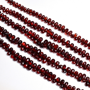 Tự Nhiên Garnet Mặt Teardrop Hình Dạng Lỏng Đá Quý Briolette Hạt Sợi 5x8Mm Màu Đỏ Garnet Đá Hạt Cho Đồ Trang Sức Làm - Product Image 1