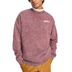 Lightweight Cotton Blended Acid Wash <b>Sweatshirt</b> for Men Winter Casual Stylish Design Quick Dry Breathable Daily Wear - Product Image 1