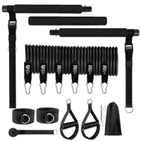 Ensemble de barres de yoga multifonctionnelles pour la remise en forme, kit de barres de Pilates réglables pour l'entraînement de la force des bras avec bandes de résistance