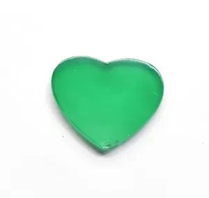 Natural Green Onyx Heart Shape Flat Both Size 16X13X2 mm All Size Are Available Size Approx Loose Gemstone Crystals GREEN AGATE