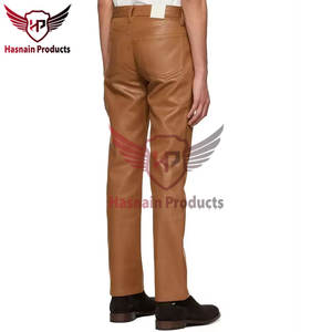 Pantalon en cuir à la mode Slim Fit-Pantalon pour homme en peau de mouton véritable de haute qualité avec un pantalon en cuir au meilleur prix - Product Image 3