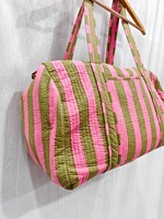 Sac de voyage décontracté en coton imprimé à la main, grande capacité, durable, de luxe, pour le sport et les week-ends, écologique, avec fermeture éclair tactique