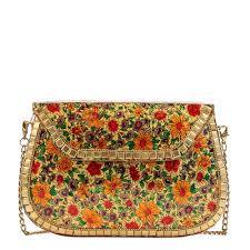 Bolso de mano indio con mosaico Kundan, bolso de lujo para novias, bodas, fiestas y eventos nocturnos, con cadena desmontable, bolso étnico para fiestas nupciales. - Product Image 4