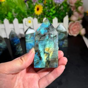 Torre de Cristal de Labradorita Azul de Alto Brillo, Pulida a Mano, Piedra Energética, Pirámide, Varita para Reiki, Equilibrio de Chakras - Product Image 5